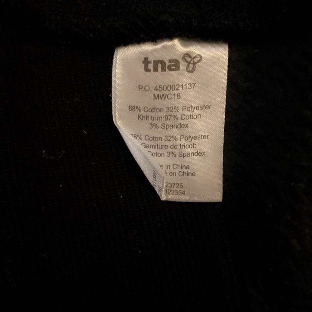 TNA pacific logo black multicolored long sleeve casual zip-up  suede hoodie XS - Picture 5 of 5